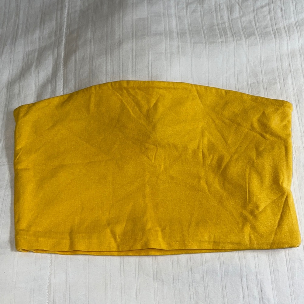 Yellow Cropped Tube Top